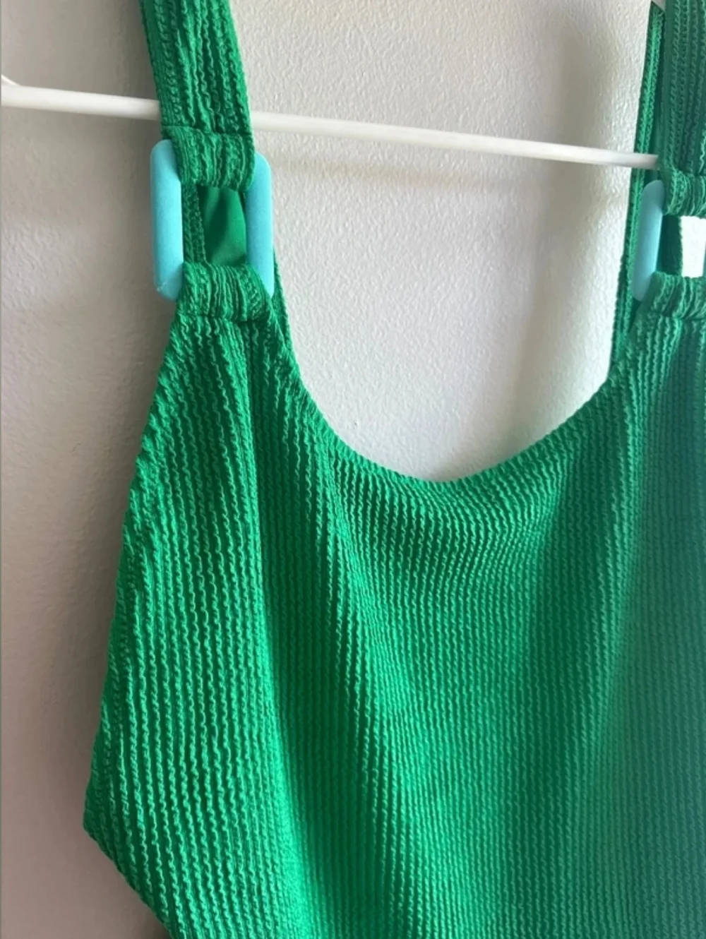 Green Ribbed One-Piece Swimsuit - Picture 4 of 5
